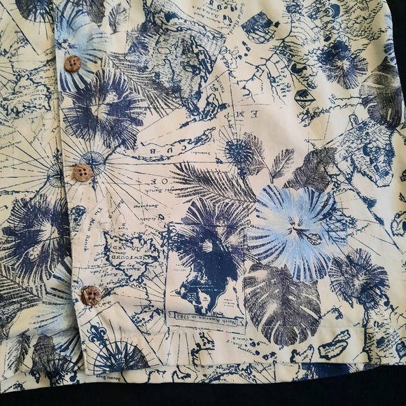Island Shores Washable 100% Silk, Hawaiian Button Shirt, Men's Size XL - Picture 7 of 12